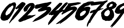 Пример написания цифр шрифтом Outrun future Bold Italic