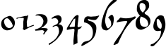 Пример написания цифр шрифтом P22Elizabethan