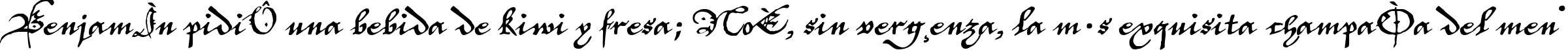 Пример написания шрифтом P22Elizabethan текста на испанском