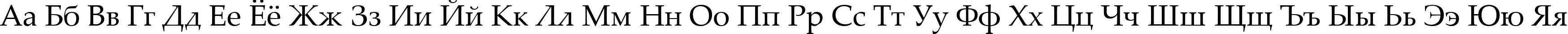 Пример написания русского алфавита шрифтом Palatino Linotype