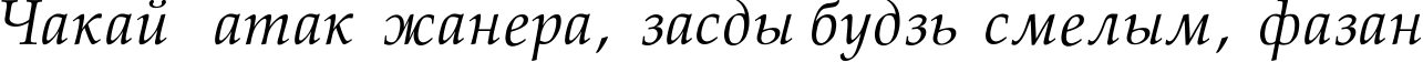 Пример написания шрифтом Palatino-Normal-Italic текста на белорусском