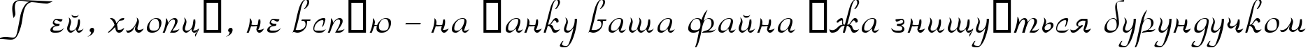 Пример написания шрифтом ParkAvenue текста на украинском Пример написания шрифтом ParkAvenue текста на украинском