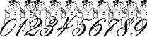 Пример написания цифр шрифтом pf_snowman citadel