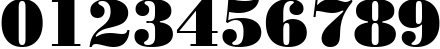 Пример написания цифр шрифтом Poster Bodoni Win95BT