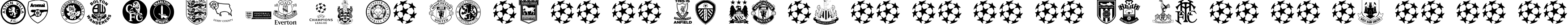 Пример написания английского алфавита шрифтом premiership