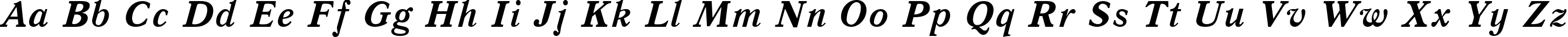 Пример написания английского алфавита шрифтом QuantAntiqua Bold Italic