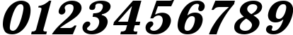 Пример написания цифр шрифтом QuantAntiqua Bold Italic