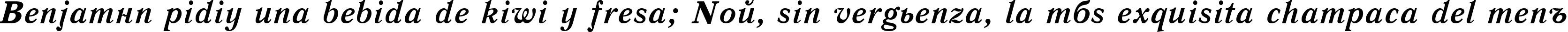 Пример написания шрифтом QuantAntiqua Bold Italic текста на испанском