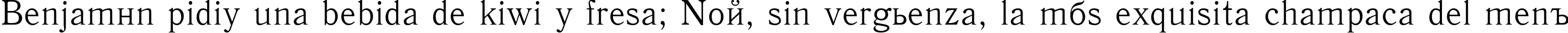 Пример написания шрифтом QuantAntiquaCTT текста на испанском
