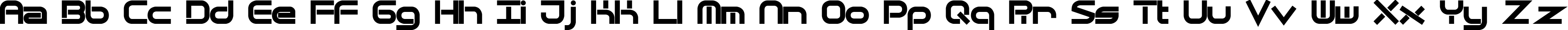 Пример написания английского алфавита шрифтом Quantum Flat BRK