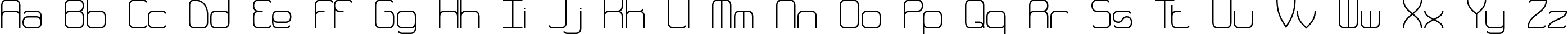 Пример написания английского алфавита шрифтом Quarterly Thin BRK