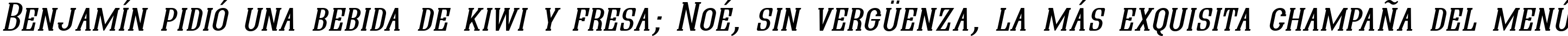Пример написания шрифтом Quastic Kaps Italic текста на испанском Пример написания шрифтом Quastic Kaps Italic текста на испанском