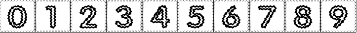 Пример написания цифр шрифтом Quilted Indian