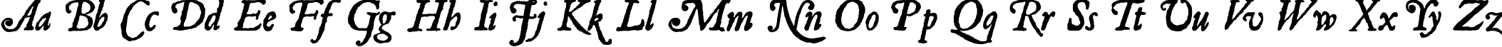Пример написания английского алфавита шрифтом Roman Antique Italic Пример написания английского алфавита шрифтом Roman Antique Italic