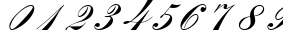 Пример написания цифр шрифтом Romantica script