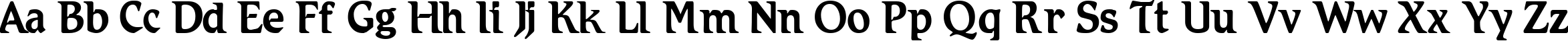 Пример написания английского алфавита шрифтом Romic