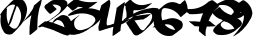 Пример написания цифр шрифтом Searfont