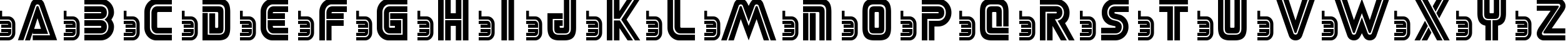Пример написания английского алфавита шрифтом SEGA LOGO FONT