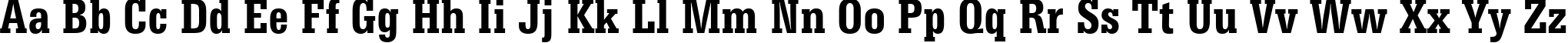 Пример написания английского алфавита шрифтом Serifa Bold Condensed BT