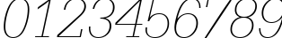 Пример написания цифр шрифтом Serifa Thin Italic BT