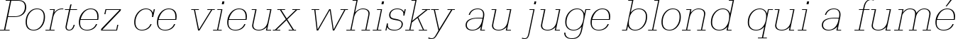Пример написания шрифтом Serifa Thin Italic BT текста на французском