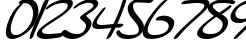 Пример написания цифр шрифтом SF Burlington Script Bold Italic