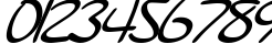 Пример написания цифр шрифтом SF Burlington Script SC Bold Italic