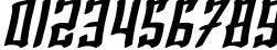Пример написания цифр шрифтом SF Shai Fontai Bold Oblique