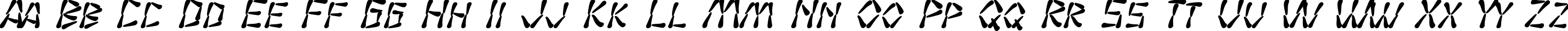 Пример написания английского алфавита шрифтом SF Wasabi Bold Italic