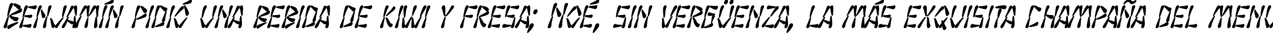 Пример написания шрифтом SF Wasabi Condensed Bold Italic текста на испанском