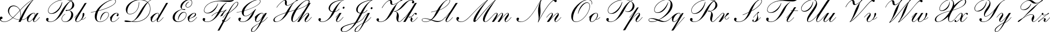 Пример написания английского алфавита шрифтом ShelleyLTStd-Script