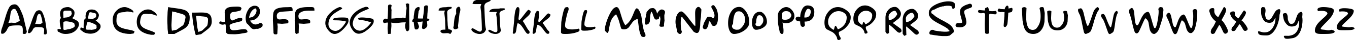 Пример написания английского алфавита шрифтом Simpsonfont