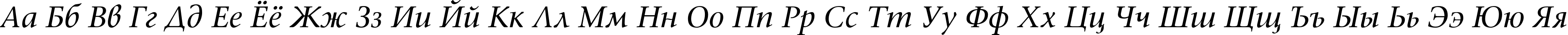 Пример написания русского алфавита шрифтом SonetSerif Italic Пример написания русского алфавита шрифтом SonetSerif Italic
