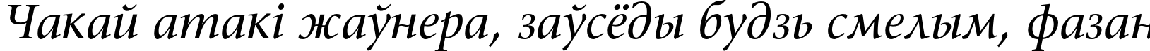 Пример написания шрифтом SonetSerif Italic текста на белорусском Пример написания шрифтом SonetSerif Italic текста на белорусском