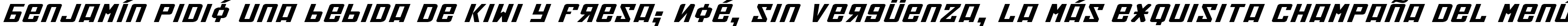 Пример написания шрифтом Soviet X-Expanded Italic текста на испанском