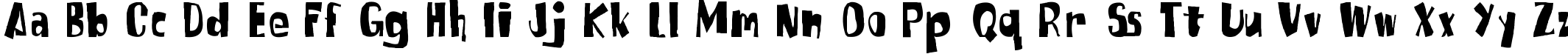 Пример написания английского алфавита шрифтом SpongeFont SquareType