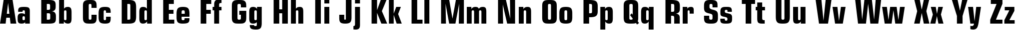 Пример написания английского алфавита шрифтом Square 721 Bold Condensed BT