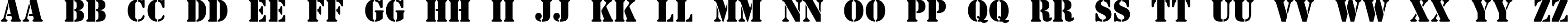 Пример написания английского алфавита шрифтом Stamper Bold