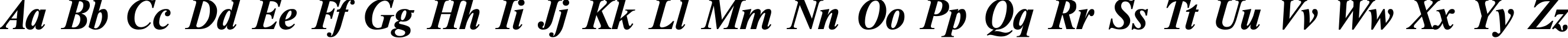 Пример написания английского алфавита шрифтом TimesET Bold Italic