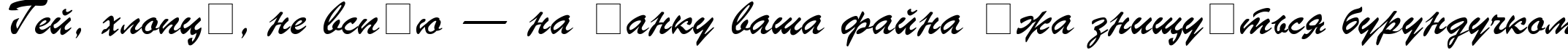 Пример написания шрифтом UkrainianBrushScript текста на украинском