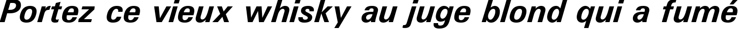 Пример написания шрифтом Univers Bold Italic текста на французском