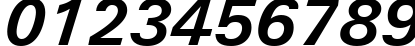 Пример написания цифр шрифтом Univers Bold Italic