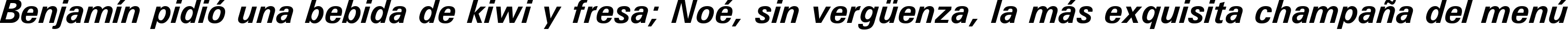 Пример написания шрифтом Univers Bold Italic текста на испанском