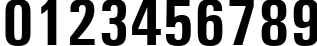 Пример написания цифр шрифтом Univers Condensed Bold