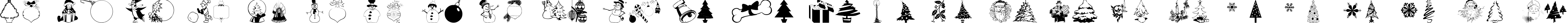 Пример написания английского алфавита шрифтом wmchristmas3