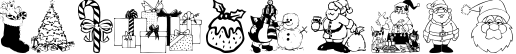 Пример написания цифр шрифтом Xmas Clipart