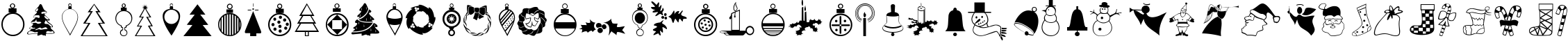 Пример написания английского алфавита шрифтом XmasDings