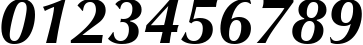 Пример написания цифр шрифтом Zapf Humanist 601 Bold Italic BT