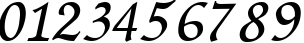 Пример написания цифр шрифтом ZapfChancery Cyrillic Italic