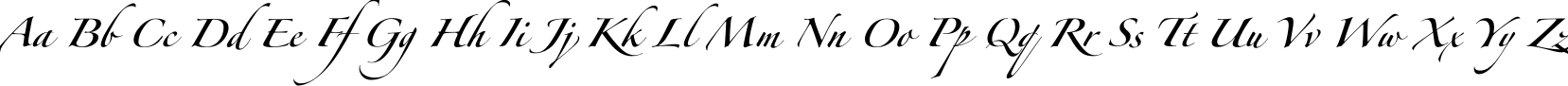 Пример написания английского алфавита шрифтом Zapfino Forte LT One Пример написания английского алфавита шрифтом Zapfino Forte LT One
